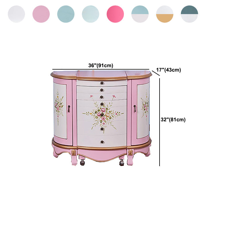 Style victorien 31,8 "Hauteur 2 tiroirs Ensemble de vanité avec tabouret et miroir