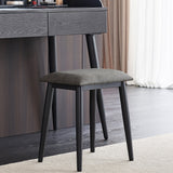 現代の石の虚栄心、スツール、黒/白の2つの貯蔵引き出し