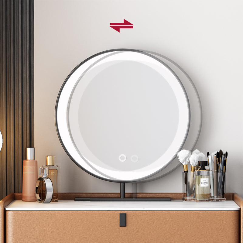 1/3 Drawers, 23.62"/27.56" Wide Vanity Set with Stool and Mirror,Brown