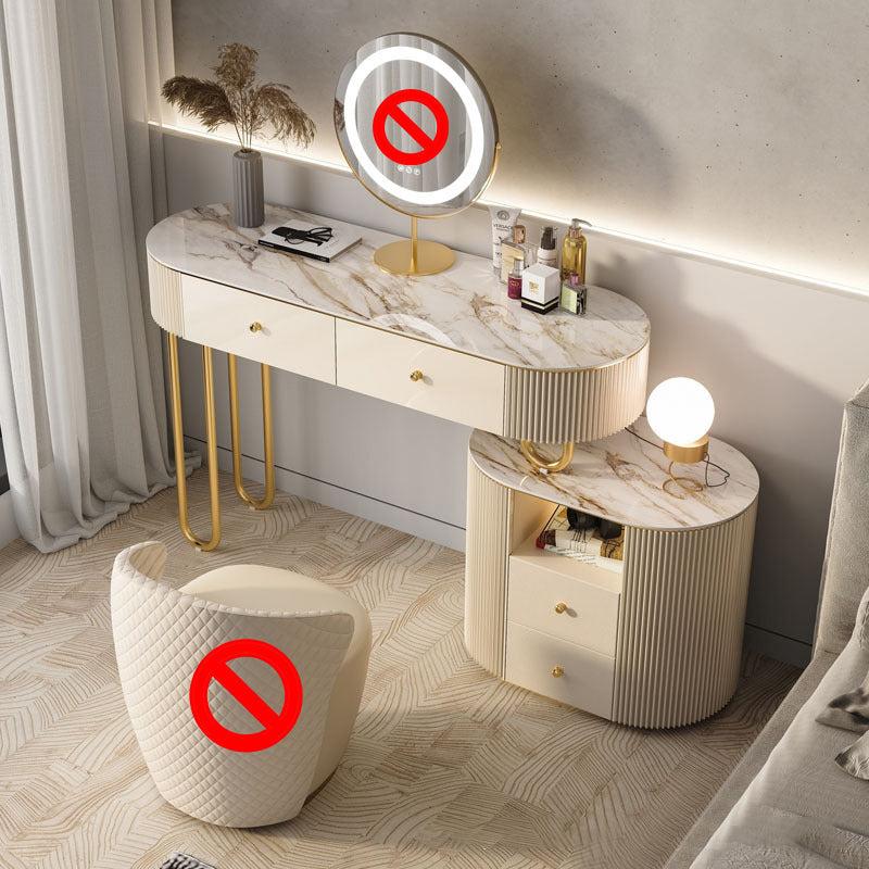 白い虚栄心、30.71 "スツール付きの高石の虚栄心、2/4引き出しドレッサー