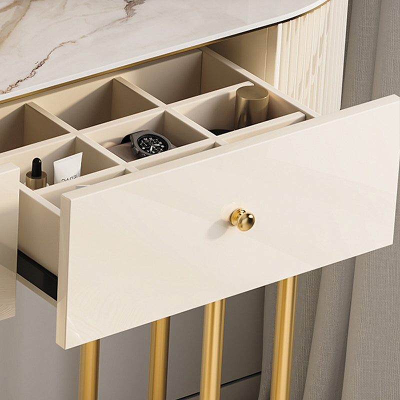 白い虚栄心、30.71 "スツール付きの高石の虚栄心、2/4引き出しドレッサー