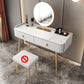 Vanity bianco con tavolo da trucco e sgabelli, cassetti 1/2 cassetti - 31,89 "H