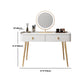 Vanity bianco con tavolo da trucco e sgabelli, cassetti 1/2 cassetti - 31,89 "H