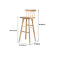Modern Indoor Counter Stool Natural Solid Wood Square Counter Bar Stool