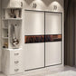 Contemporary Wardrobe White Colour Wooden Wardrobe Closet With 2 Drawers Clearhalo 'Armoires & Wardrobes' 'armoires_wardrobes' 'Bedroom Furniture' 'furn' 'furn_armoires_wardrobes' 'Furniture' 5404771