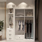 Contemporary Wardrobe White Colour Wooden Wardrobe Closet With 2 Drawers Clearhalo 'Armoires & Wardrobes' 'armoires_wardrobes' 'Bedroom Furniture' 'furn' 'furn_armoires_wardrobes' 'Furniture' 5404781
