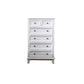 Modern Style White Storage Chest Rustic Solid Wood Chest with Multi Drawers