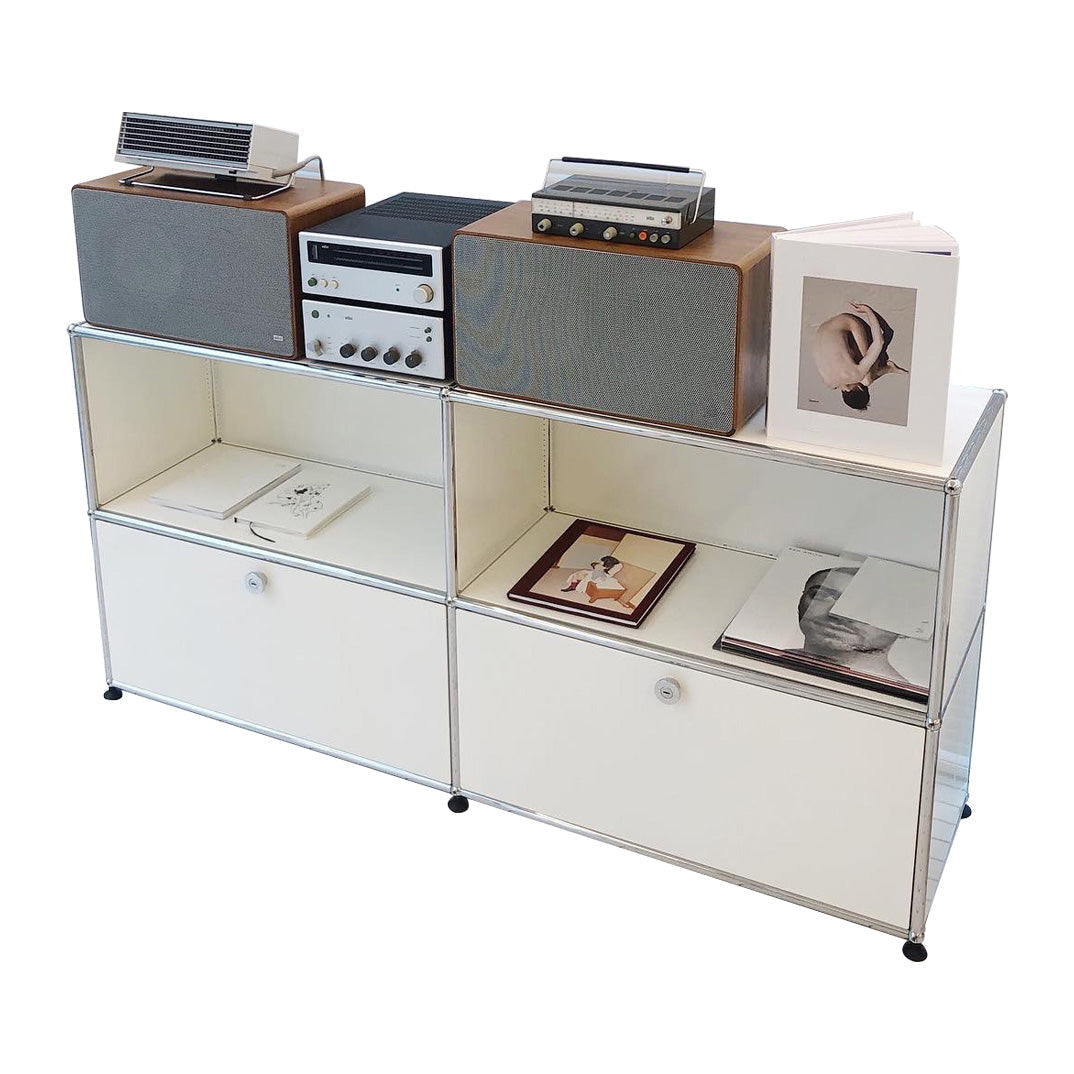 Aparador de estilo de estilo contemporáneo de estilo de madera con marco de metal