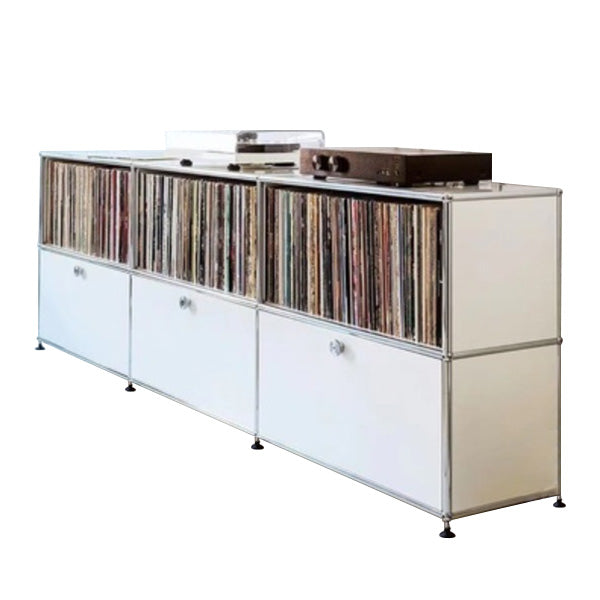 Aparador de estilo de estilo contemporáneo de estilo de madera con marco de metal