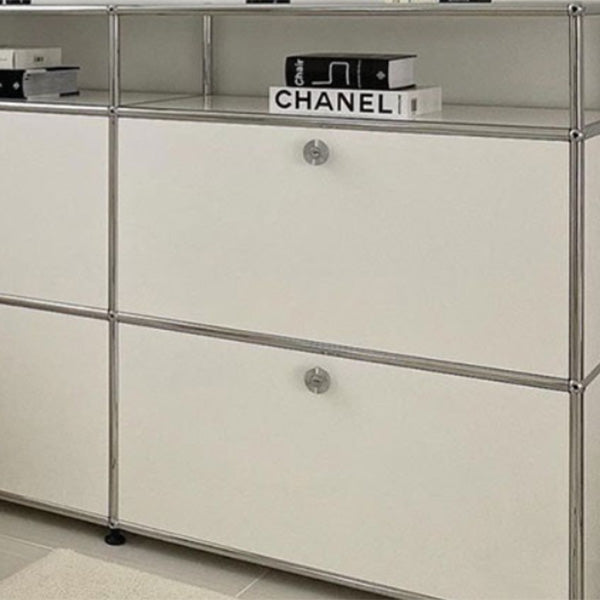 Aparador de estilo de estilo contemporáneo de estilo de madera con marco de metal