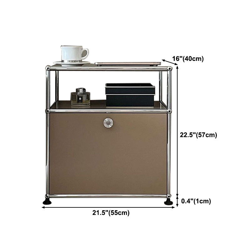 Aparador de estilo de estilo contemporáneo de estilo de madera con marco de metal