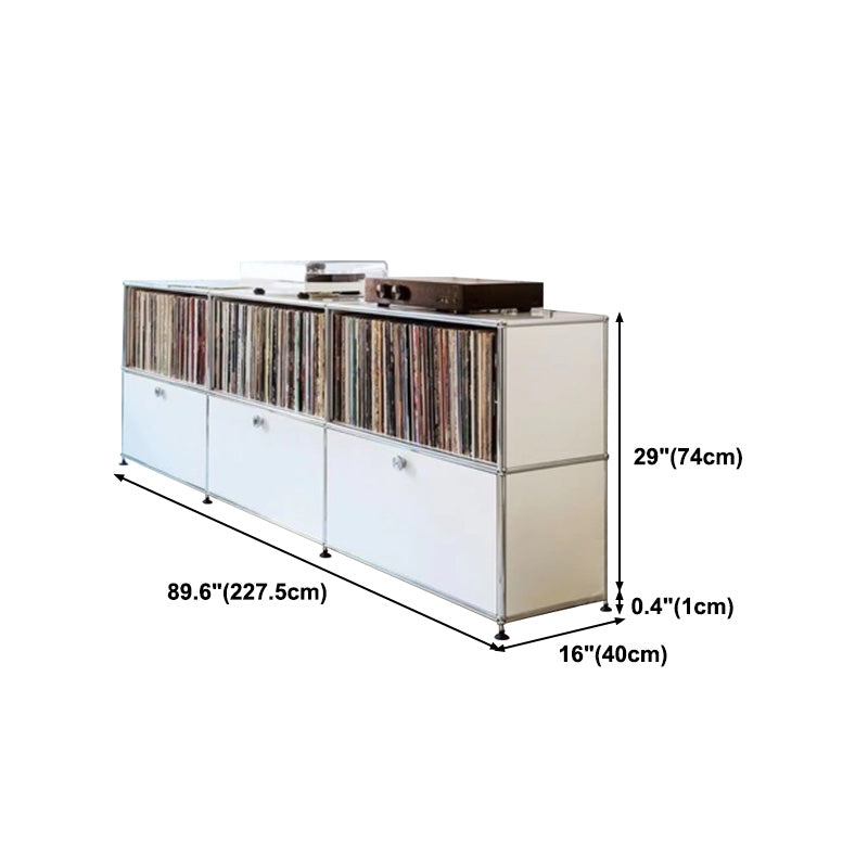 Aparador de estilo de estilo contemporáneo de estilo de madera con marco de metal