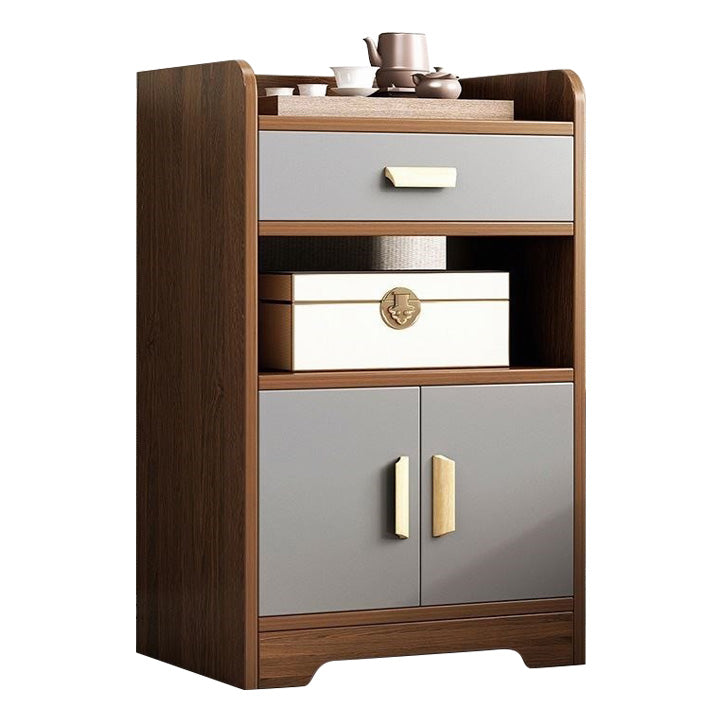 Manufactured Wood Dining Server Contemporary 1 Door Kitchen Server 20"L x 14"W x 31"H Gray-Brown Drawers Clearhalo 'buffet_sideboard' 'Buffets & Sideboards' 'furn' 'furn_buffet_sideboard' 'Furniture' 'Kitchen & Dining Furniture' 5405072