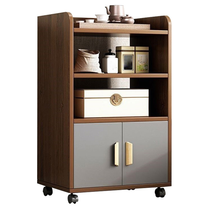 Manufactured Wood Dining Server Contemporary 1 Door Kitchen Server 20"L x 14"W x 34"H Gray-Brown With Cabinet Clearhalo 'buffet_sideboard' 'Buffets & Sideboards' 'furn' 'furn_buffet_sideboard' 'Furniture' 'Kitchen & Dining Furniture' 5405073