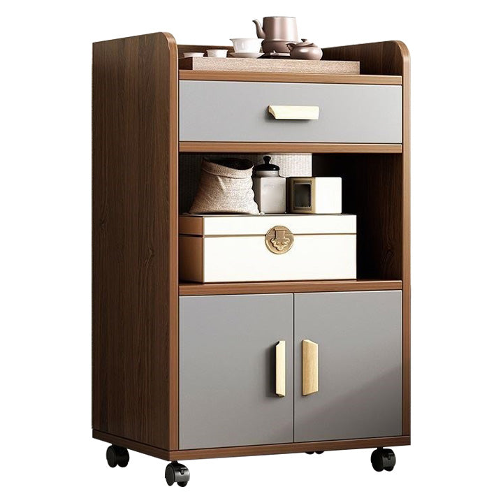 Manufactured Wood Dining Server Contemporary 1 Door Kitchen Server 20"L x 14"W x 34"H Gray-Brown Drawers Clearhalo 'buffet_sideboard' 'Buffets & Sideboards' 'furn' 'furn_buffet_sideboard' 'Furniture' 'Kitchen & Dining Furniture' 5405077