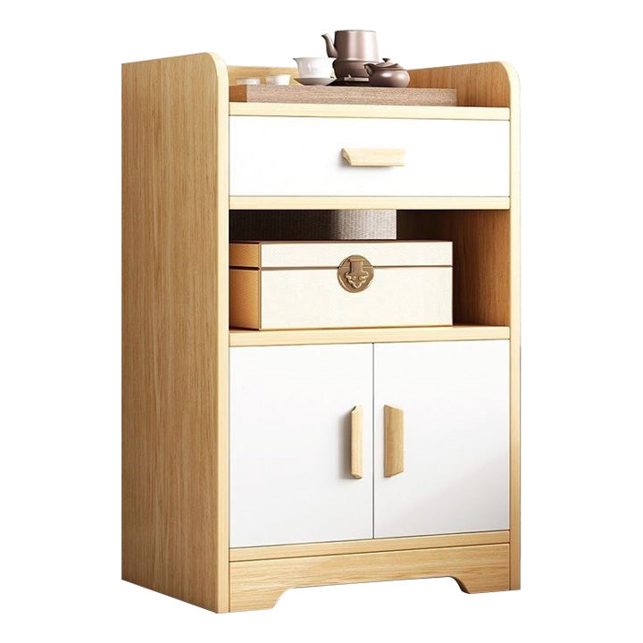Manufactured Wood Dining Server Contemporary 1 Door Kitchen Server 20"L x 14"W x 31"H White-Wood Drawers Clearhalo 'buffet_sideboard' 'Buffets & Sideboards' 'furn' 'furn_buffet_sideboard' 'Furniture' 'Kitchen & Dining Furniture' 5405080