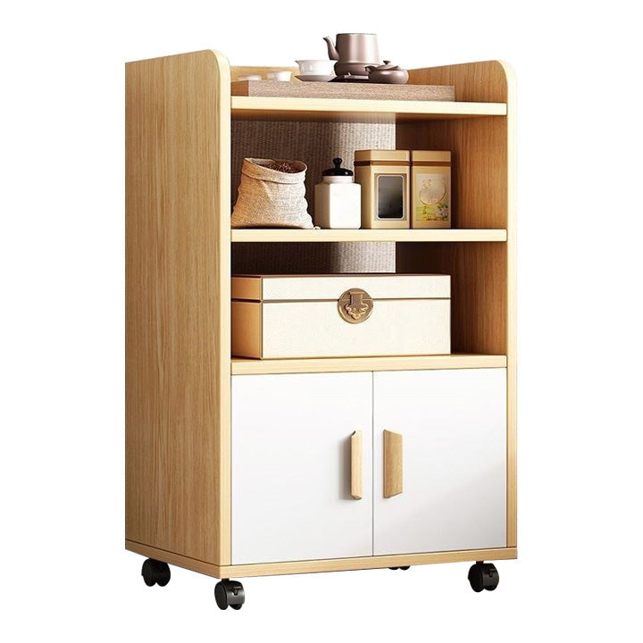Manufactured Wood Dining Server Contemporary 1 Door Kitchen Server 20"L x 14"W x 34"H White-Wood With Cabinet Clearhalo 'buffet_sideboard' 'Buffets & Sideboards' 'furn' 'furn_buffet_sideboard' 'Furniture' 'Kitchen & Dining Furniture' 5405083