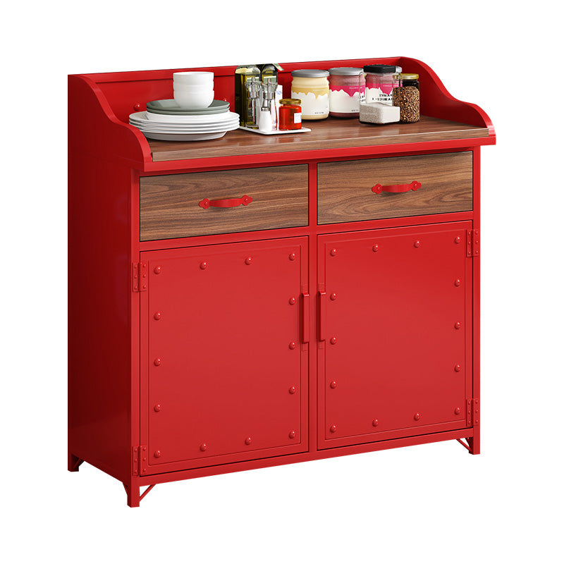 Server da pranzo in metallo contemporaneo server di banco in legno con porta e cassetti