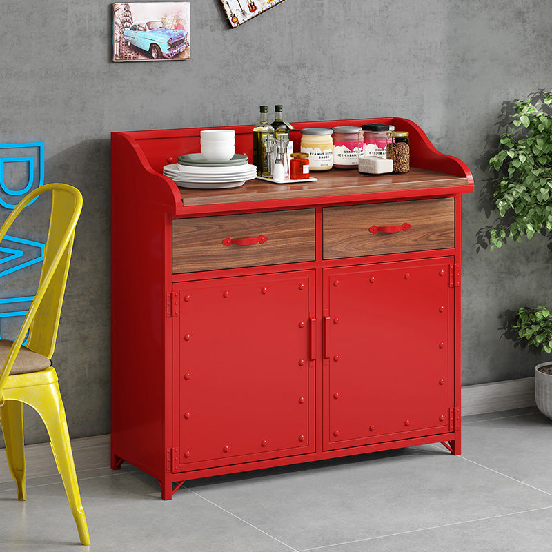 Server da pranzo in metallo contemporaneo server di banco in legno con porta e cassetti