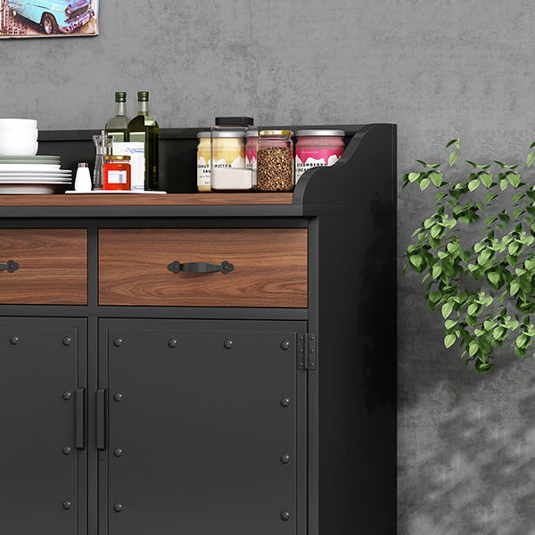 Server da pranzo in metallo contemporaneo server di banco in legno con porta e cassetti