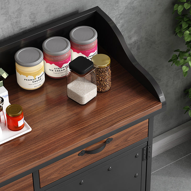 Server da pranzo in metallo contemporaneo server di banco in legno con porta e cassetti