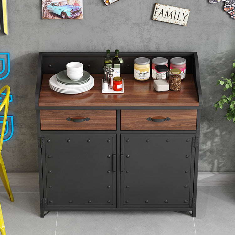 Server da pranzo in metallo contemporaneo server di banco in legno con porta e cassetti