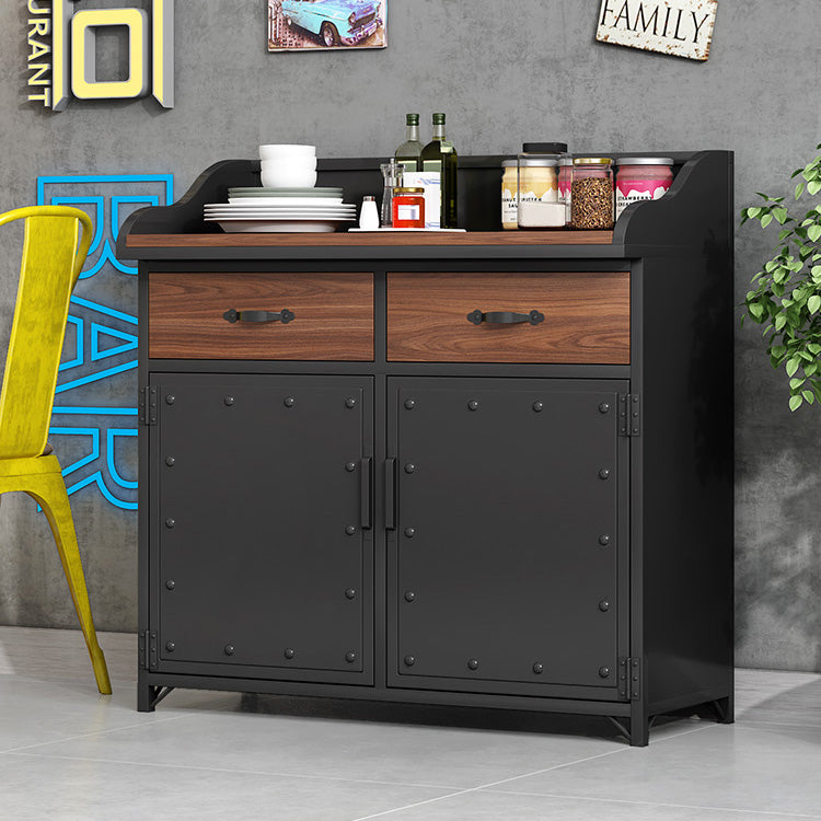 Server da pranzo in metallo contemporaneo server di banco in legno con porta e cassetti