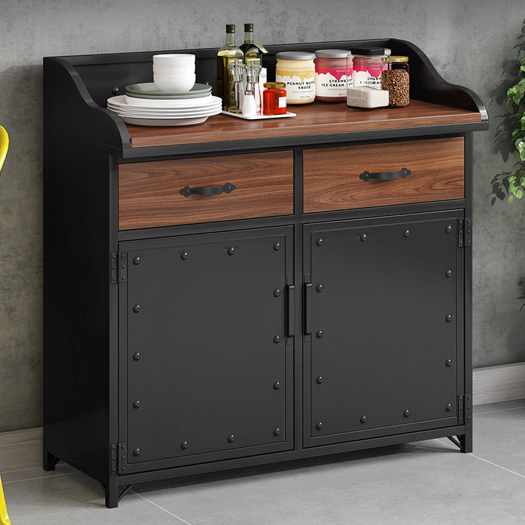 Server da pranzo in metallo contemporaneo server di banco in legno con porta e cassetti