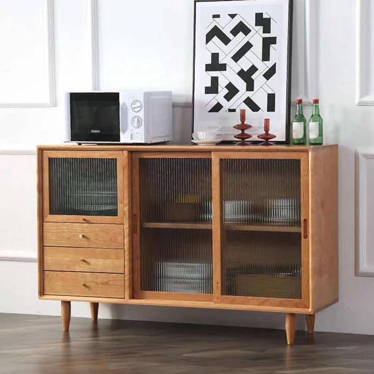 Sideboard in legno contemporaneo 3 cassetti e porte armadio per soggiorno