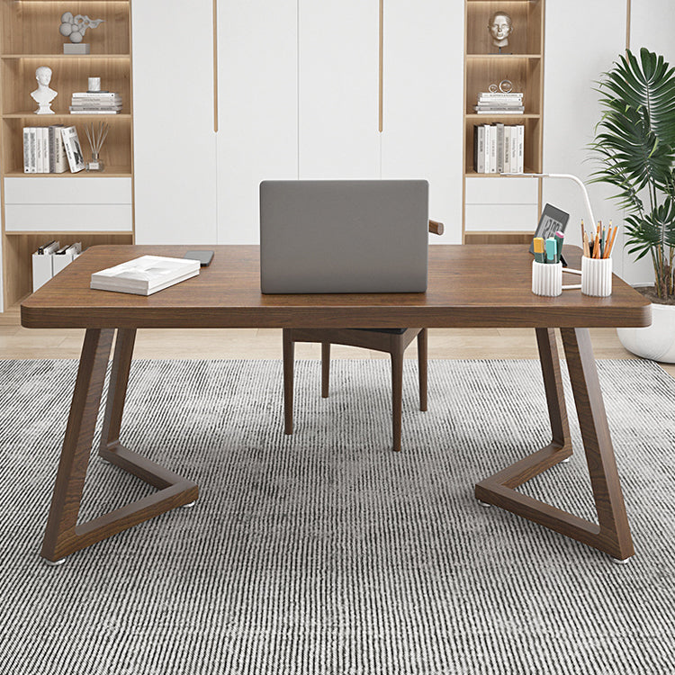 Modern Style Home Office Desk Curved Solid Wood Sled Writing Desk 70.9"L x 31.5"W x 29.5"H Clearhalo 'furn' 'furn_office_desk' 'Furniture' 'Office Desks' 'Office Furniture' 'office_desk' 5405533