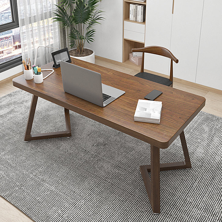 Modern Style Home Office Desk Curved Solid Wood Sled Writing Desk Clearhalo 'furn' 'furn_office_desk' 'Furniture' 'Office Desks' 'Office Furniture' 'office_desk' 5405542