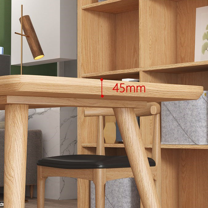 ソリッドウッド湾曲した会議テーブルホームオフィスモダンライティングデスク