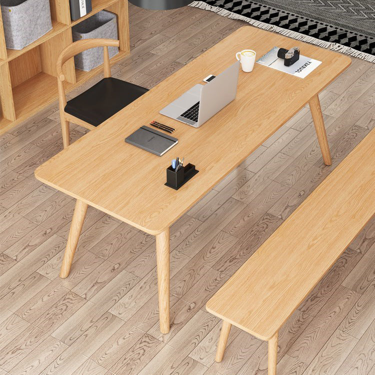 ソリッドウッド湾曲した会議テーブルホームオフィスモダンライティングデスク