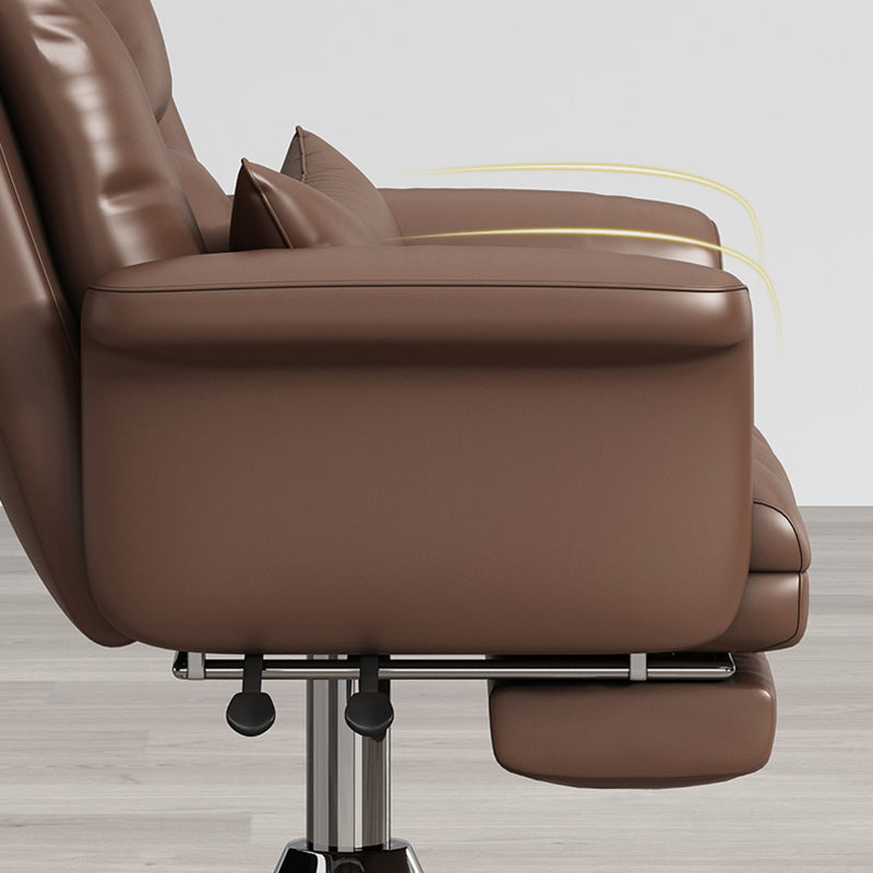 Silla de escritorio de computadora de espalda alta con ruedas silla de tareas contemporáneas de marco de metal cromado