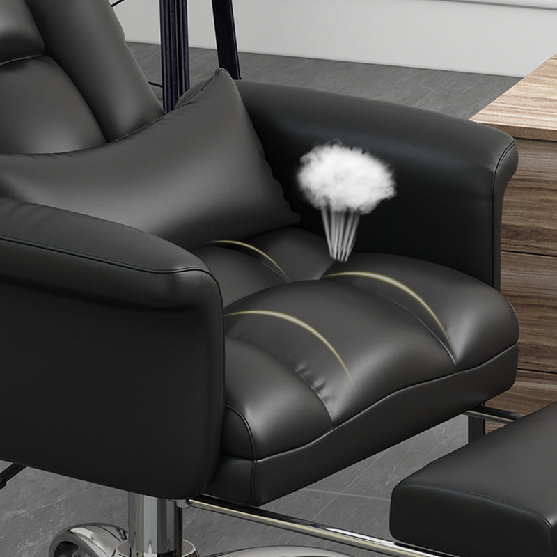 Silla de escritorio de computadora de espalda alta con ruedas silla de tareas contemporáneas de marco de metal cromado