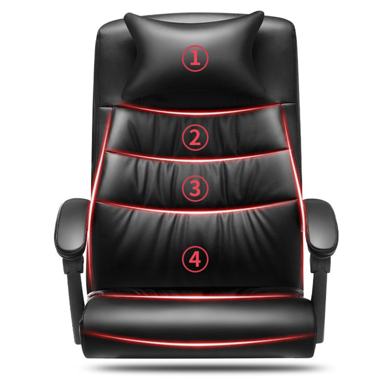 Chaise de bureau à cadre en métal argenté chaise de tâche en cuir de style contemporain avec roues