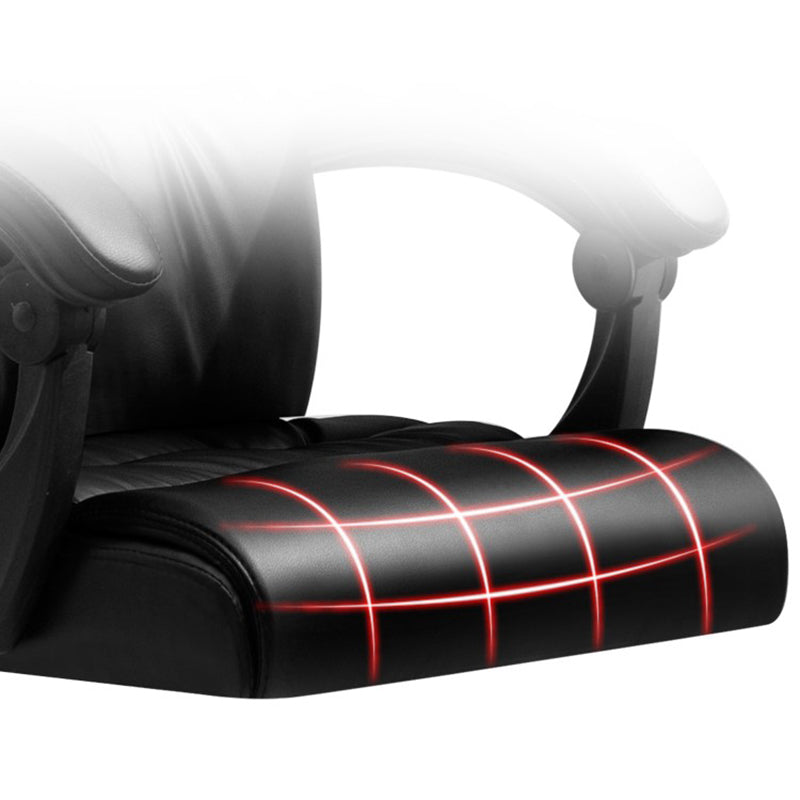 Chaise de bureau à cadre en métal argenté chaise de tâche en cuir de style contemporain avec roues