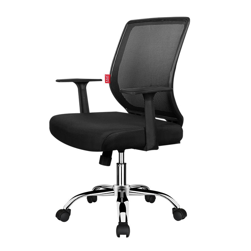 Zilveren metaal moderne bureaustoel met mid-back mesh conferentie stoel