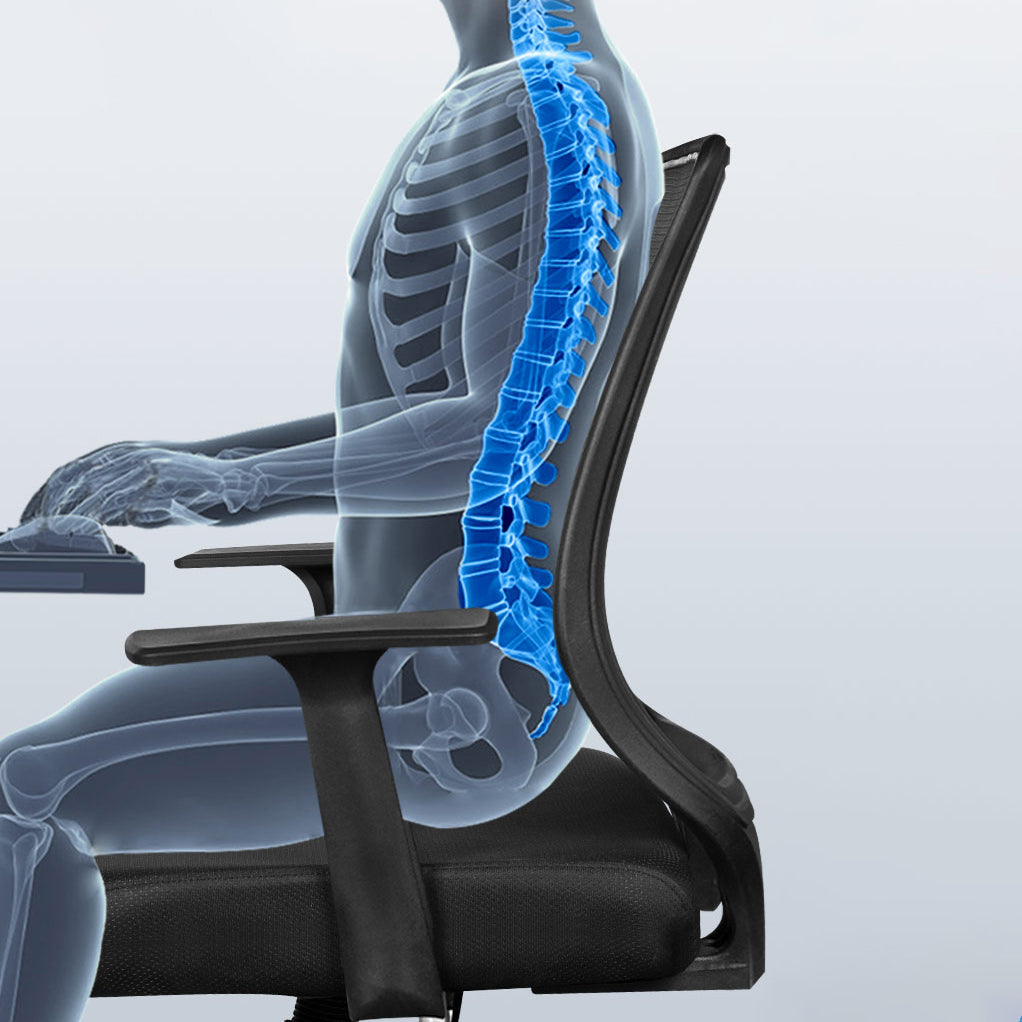 Silver Metal Modern Desk Chair with Mid-Back Mesh Conference Chair Clearhalo 'furn' 'furn_office_chair' 'Furniture' 'Office Chairs' 'Office Furniture' 'office_chair' 5405775