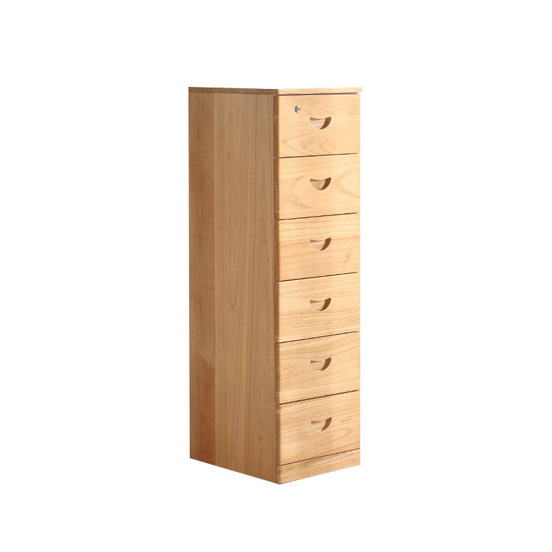 Wooden Lingerie Chest Modern Style Vertical Storage Chest Dresser with Wheel
