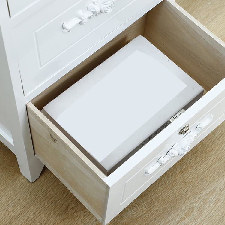 White Wooden Lingerie Chest Modern Style Vertical Storage Chest Dresser Clearhalo 'Bedroom Furniture' 'Dressers & Chests' 'dressers_chests' 'furn' 'furn_dressers_chests' 'Furniture' 5406060