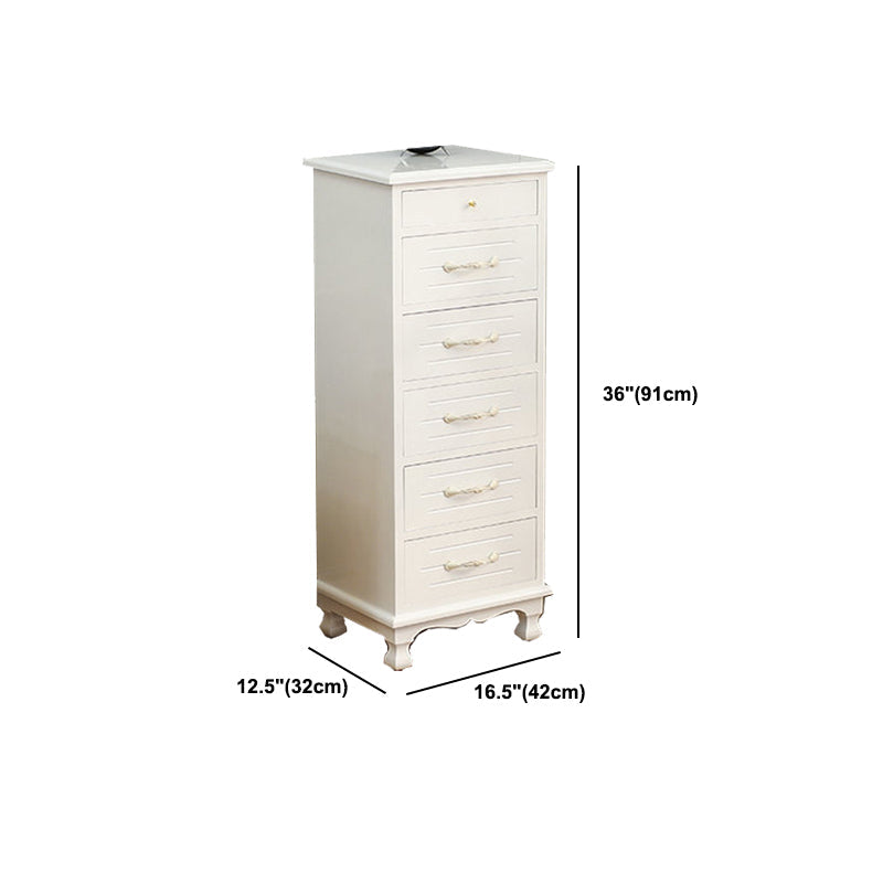 White Wooden Lingerie Chest Modern Style Vertical Storage Chest Dresser Clearhalo 'Bedroom Furniture' 'Dressers & Chests' 'dressers_chests' 'furn' 'furn_dressers_chests' 'Furniture' 5406074