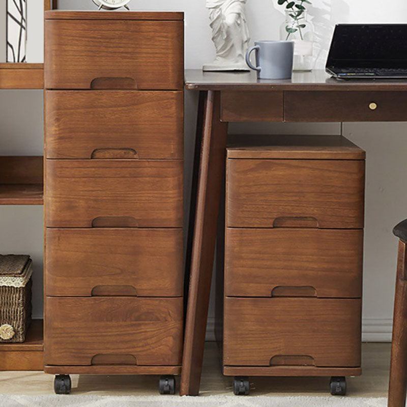 White and Brown Wooden Lingerie Chest Vertical Storage Chest Dresser with Wheels Clearhalo 'Bedroom Furniture' 'Dressers & Chests' 'dressers_chests' 'furn' 'furn_dressers_chests' 'Furniture' 5406079