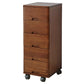White and Brown Wooden Lingerie Chest Vertical Storage Chest Dresser with Wheels 14"L x 16"W x 35.5"H Coffee Clearhalo 'Bedroom Furniture' 'Dressers & Chests' 'dressers_chests' 'furn' 'furn_dressers_chests' 'Furniture' 5406080
