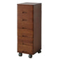 White and Brown Wooden Lingerie Chest Vertical Storage Chest Dresser with Wheels 14"L x 16"W x 42"H Coffee Clearhalo 'Bedroom Furniture' 'Dressers & Chests' 'dressers_chests' 'furn' 'furn_dressers_chests' 'Furniture' 5406082