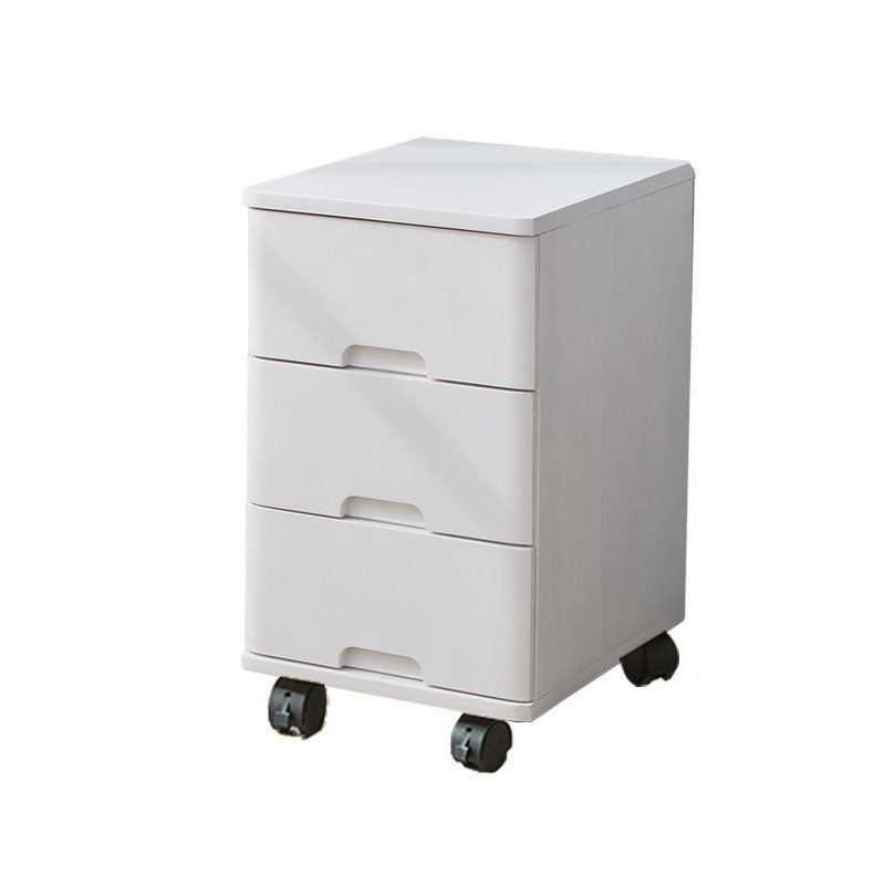 White and Brown Wooden Lingerie Chest Vertical Storage Chest Dresser with Wheels 14"L x 16"W x 23"H White Clearhalo 'Bedroom Furniture' 'Dressers & Chests' 'dressers_chests' 'furn' 'furn_dressers_chests' 'Furniture' 5406084