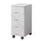 White and Brown Wooden Lingerie Chest Vertical Storage Chest Dresser with Wheels 14"L x 16"W x 29"H White Clearhalo 'Bedroom Furniture' 'Dressers & Chests' 'dressers_chests' 'furn' 'furn_dressers_chests' 'Furniture' 5406087
