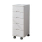 White and Brown Wooden Lingerie Chest Vertical Storage Chest Dresser with Wheels 14"L x 16"W x 35.5"H White Clearhalo 'Bedroom Furniture' 'Dressers & Chests' 'dressers_chests' 'furn' 'furn_dressers_chests' 'Furniture' 5406088