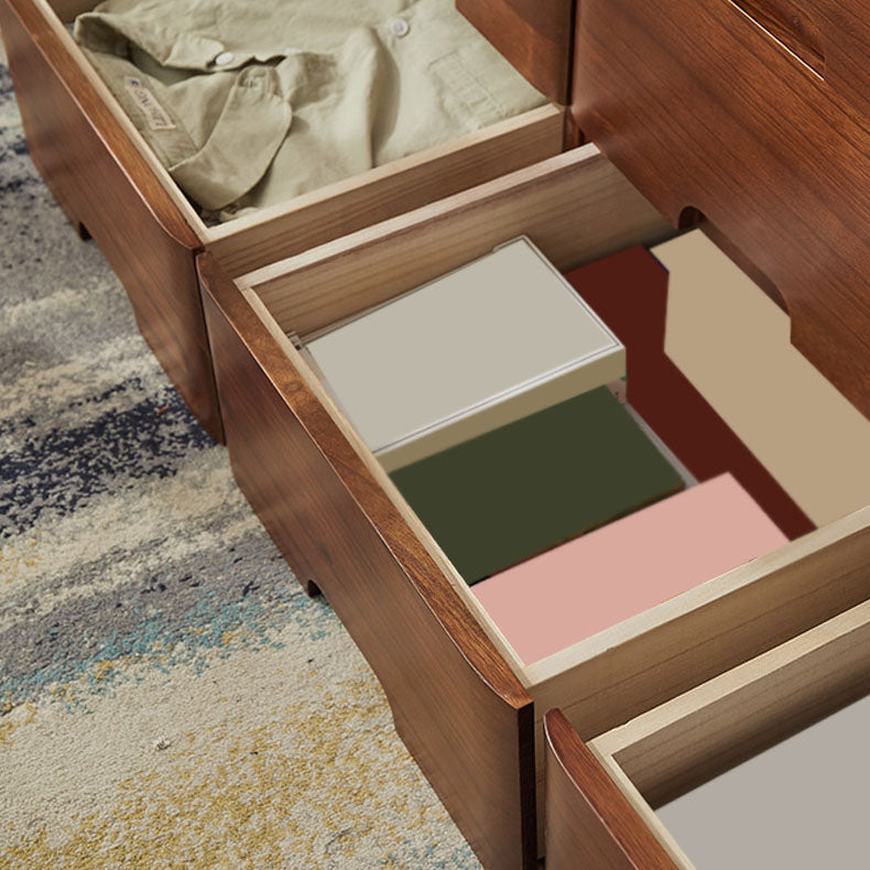 White and Brown Wooden Lingerie Chest Vertical Storage Chest Dresser with Wheels Clearhalo 'Bedroom Furniture' 'Dressers & Chests' 'dressers_chests' 'furn' 'furn_dressers_chests' 'Furniture' 5406089
