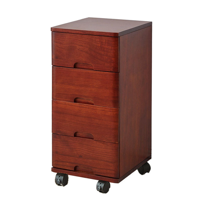 White and Brown Wooden Lingerie Chest Vertical Storage Chest Dresser with Wheels 14"L x 16"W x 29"H Red Brown Clearhalo 'Bedroom Furniture' 'Dressers & Chests' 'dressers_chests' 'furn' 'furn_dressers_chests' 'Furniture' 5406093